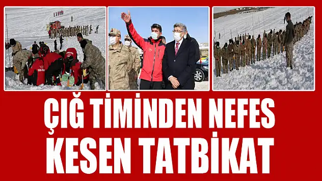 Çığ timinden nefes kesen tatbikat