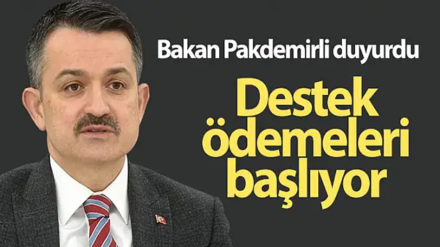 Bakan Pakdemirli: '140 milyon liralık destek bugün hesaplara aktarılacak'