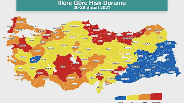 Bakan Koca, İllere Göre Risk Durumu haritasını paylaştı