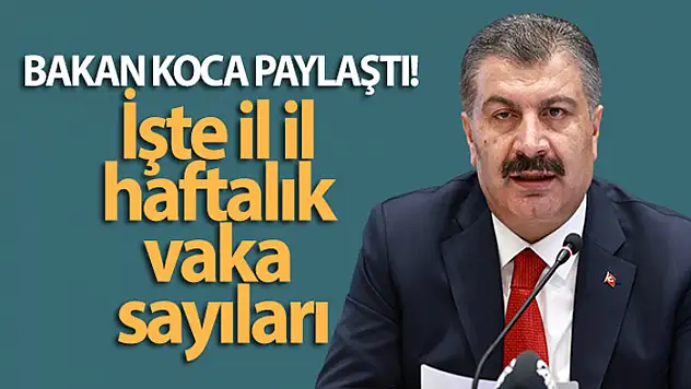 Bakan Koca paylaştı! İşte il il haftalık vaka sayıları