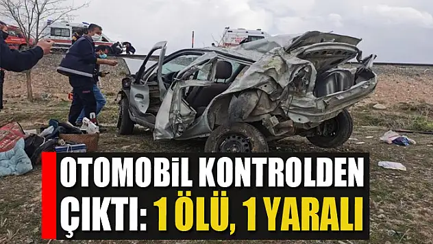 Otomobil kontrolden çıktı: 1 ölü, 1 yaralı