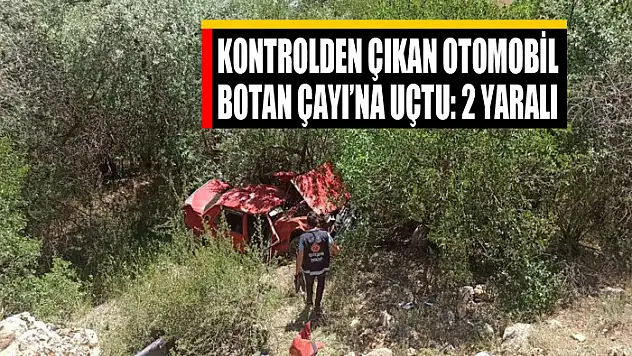Kontrolden çıkan otomobil Botan Çayı'na uçtu: 2 yaralı
