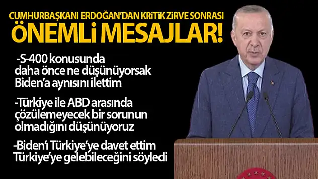Cumhurbaşkanı Erdoğan: 'Türkiye ile ABD arasında çözülemeyecek bir sorunun olmadığını düşünüyoruz'