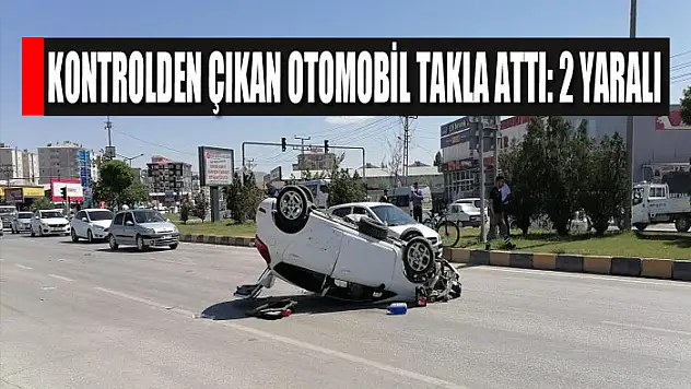 Kontrolden çıkan otomobil takla attı: 2 yaralı
