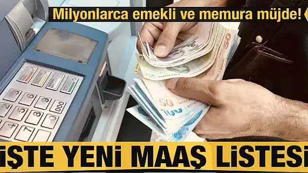 Milyonlarca emekli ve memura müjde! İşte yeni zamlı maaş listesi