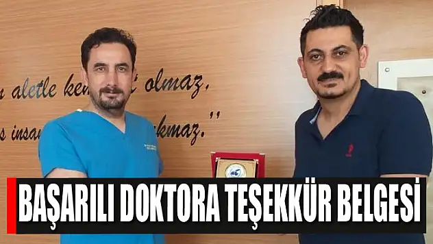 Başarılı doktora teşekkür belgesi