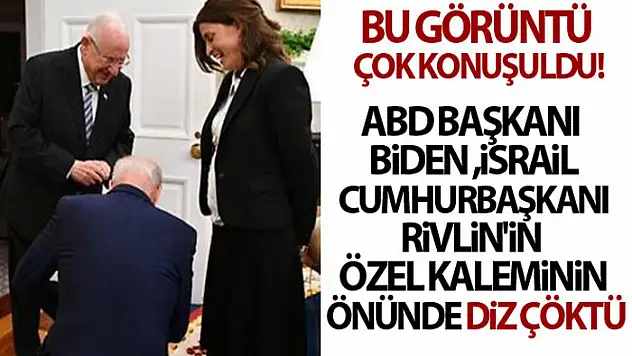Biden'ın, İsrail Cumhurbaşkanı Rivlin'in Özel Kaleminin önünde diz çökmesi gündemde
