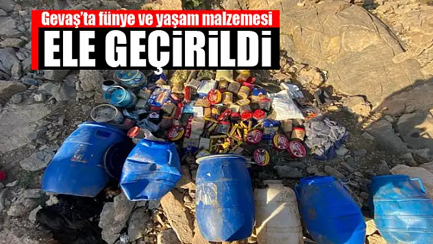 Gevaş'ta fünye ve yaşam malzemesi ele geçirildi