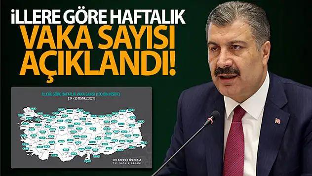 İllere göre haftalık vaka sayısı açıklandı!