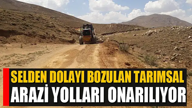 Selden dolayı bozulan tarımsal arazi yolları onarılıyor