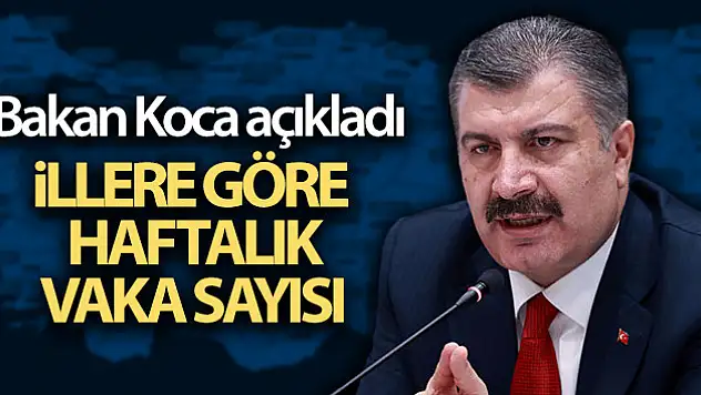 İllere göre haftalık vaka sayısı açıklandı