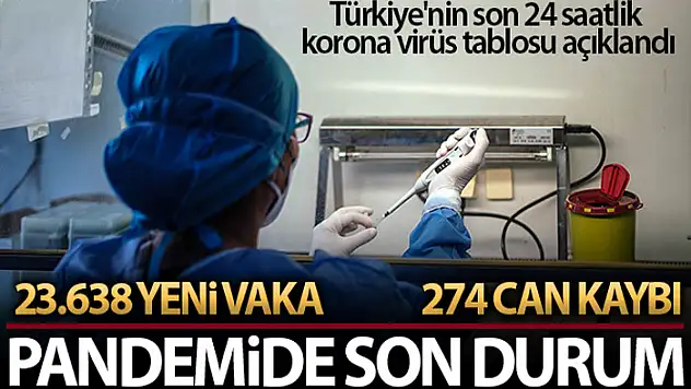 Son 24 saatte korona virüsten 274 kişi hayatını kaybetti