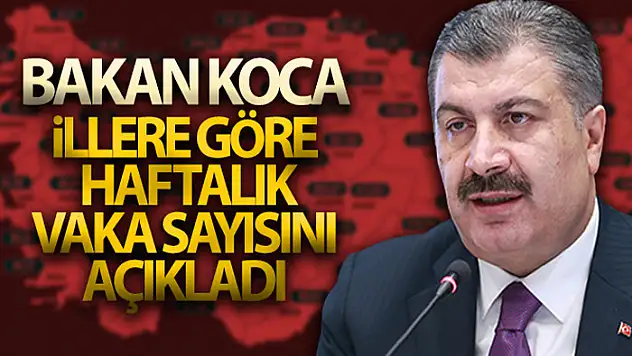 İllere göre haftalık vaka sayısı açıklandı