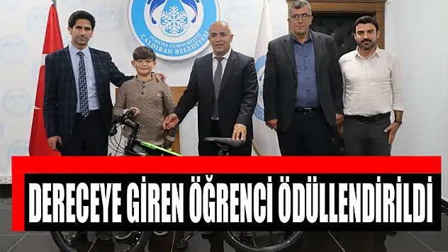 Dereceye giren öğrenci ödüllendirildi