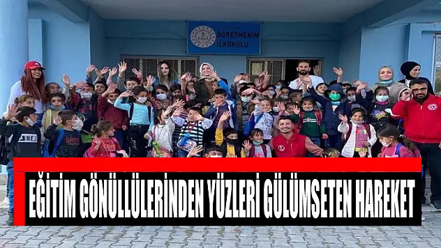 Eğitim gönüllülerinden yüzleri gülümseten hareket