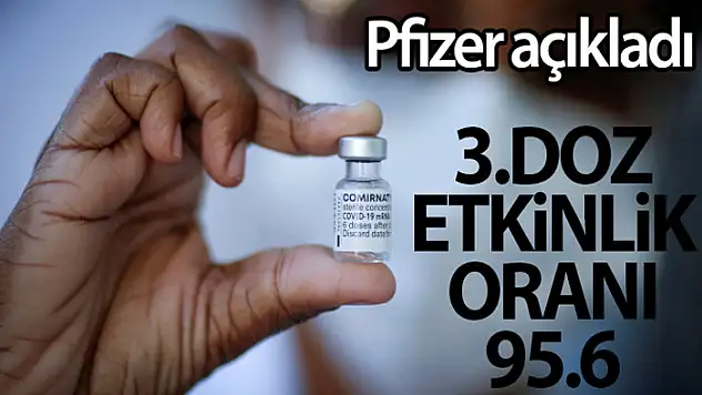 Pfizer: Pfizer/BioNTech aşısının 3. doz etkinlik oranı yüzde 95.6