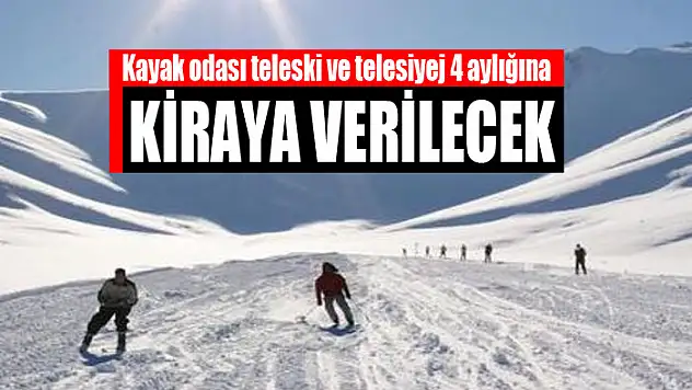 Kayak odası teleski ve telesiyej 4 aylığına kiraya verilecek