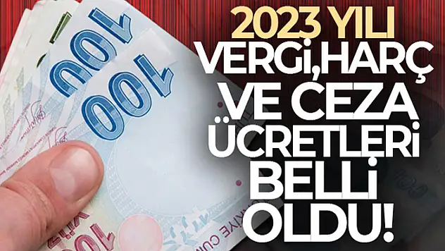 2023 yılı vergi, harç ve ceza ücretleri belli oldu