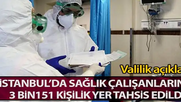 İstanbul'da sağlık çalışanlarına 3 bin 151 kişilik yer tahsis edildi