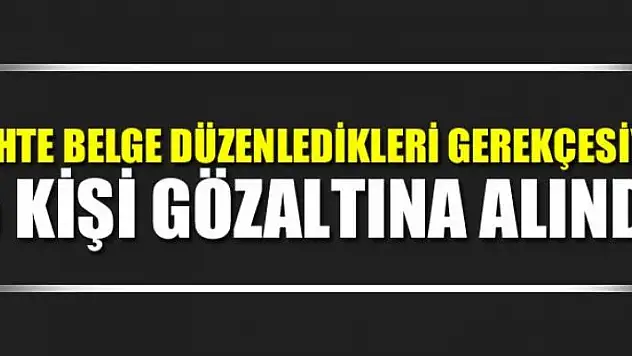 Van'da sahte belge düzenledikleri gerekçesiyle 5 kişi gözaltına alındı