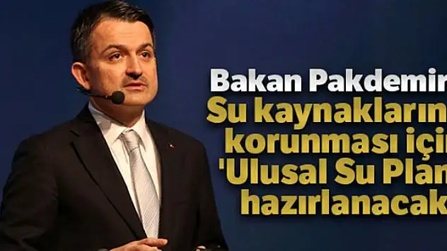 Bakan Pakdemirli: 'Su kaynaklarının korunması için 'Ulusal Su Planı' hazırlanacak'