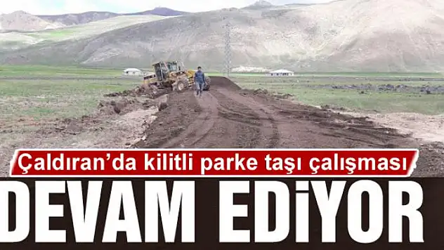 Çaldıran'da kilitli parke taşı çalışması