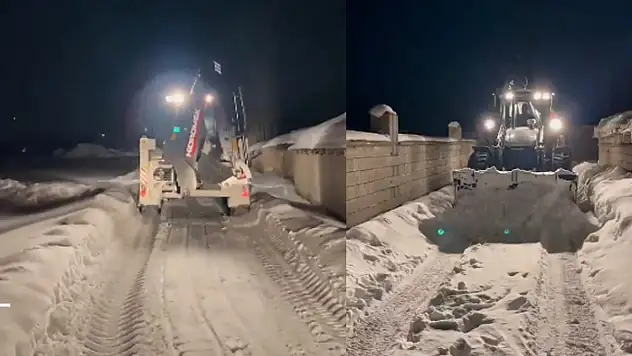 Ağyol Tepesi'nde kar temizleme çalışması