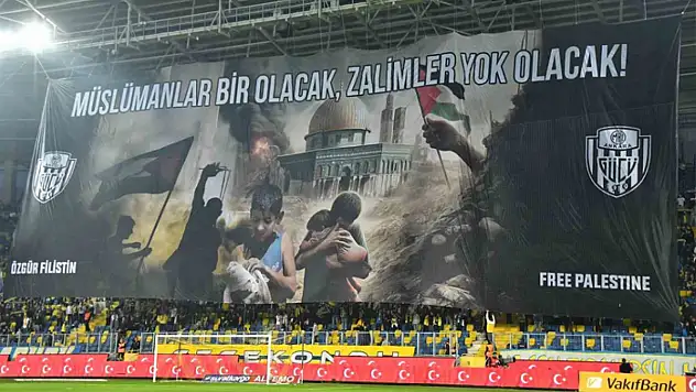 Ankaragücü taraftarından Filistin'e destek