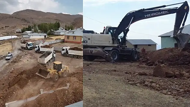 Aşağı Çökek Mahallesi'nde cami bahçesi düzenleme çalışmaları