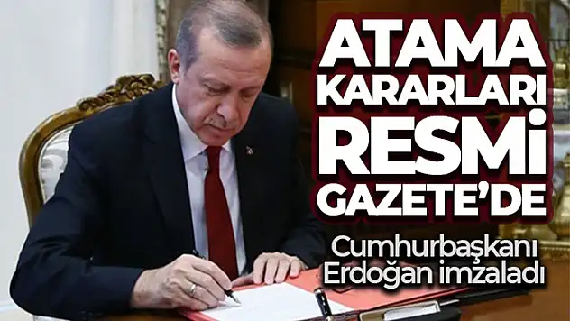 Atama kararları Resmi Gazete'de