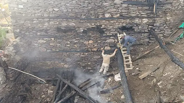 Bahçesaray'da odunluk yangını korkuttu