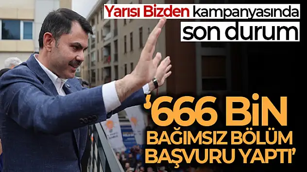 Bakan Kurum: 'Yarısı Bizden kampanyamıza tam 666 bin bağımsız bölüm başvuru yaptı'