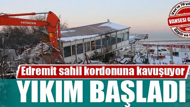 Edremit sahil kordonuna kavuşuyor 