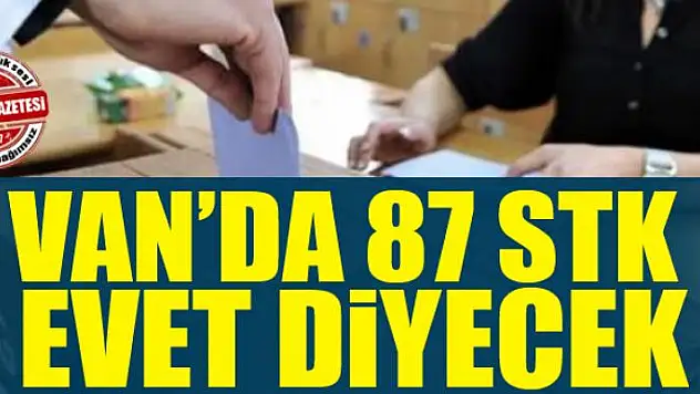VAN'DA 87 STK EVET DİYECEK