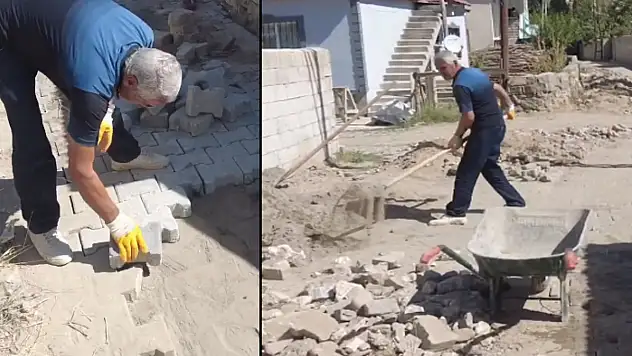 Bayazıt Mahallesi'nde yol çalışması