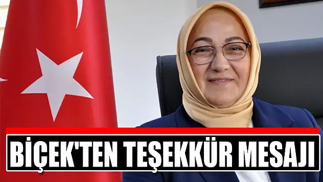 Biçek'ten teşekkür mesajı
