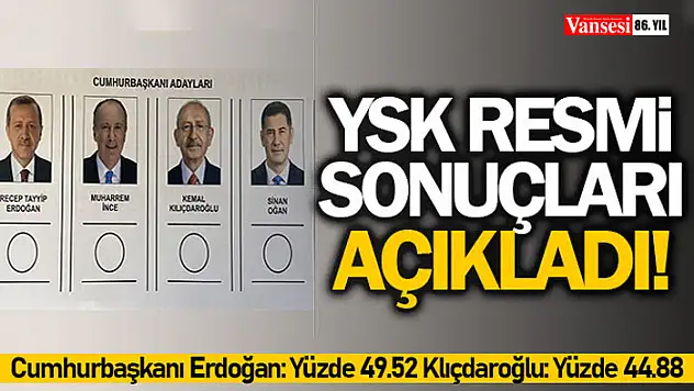 Birinci tur kesin sonuçları Resmi Gazete'de yayımlandı
