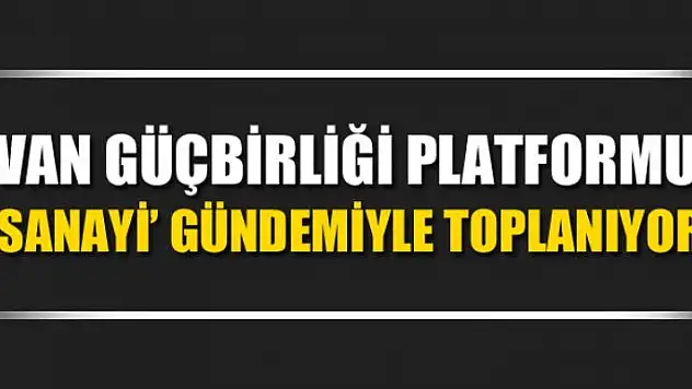 Van Güçbirliği Platformu 'sanayi' gündemiyle toplanıyor 
