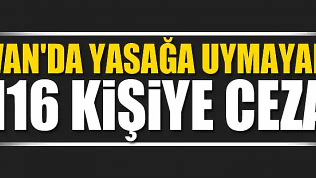 Van'da yasağa uymayan 116 kişiye para cezası uygulandı