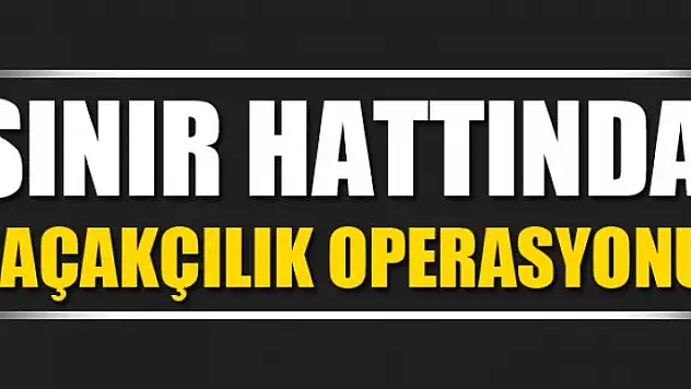 Sınır hattında kaçakçılık operasyonu