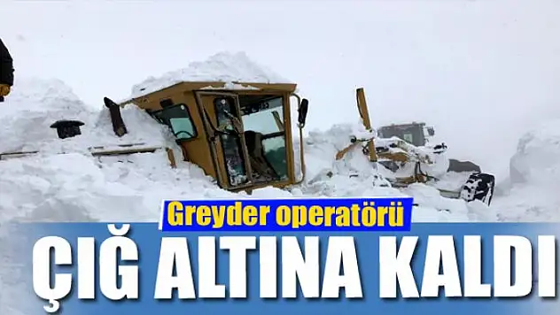 Greyder operatörü çığ altına kaldı