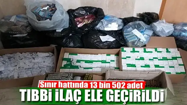 Sınır hattında 13 bin 502 adet tıbbi ilaç ele geçirildi
