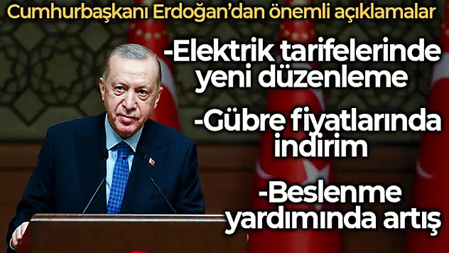 Cumhurbaşkanı Erdoğan'dan enerji fiyatlarının yeniden değerlendirilmesi talimatı