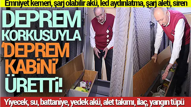 Deprem korkusuyla 'deprem kabini' üretti