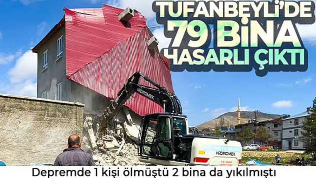 Depremde 1 kişinin öldüğü, 2 binanın yıkıldığı Tufanbeyli'de 79 bina hasarlı çıktı