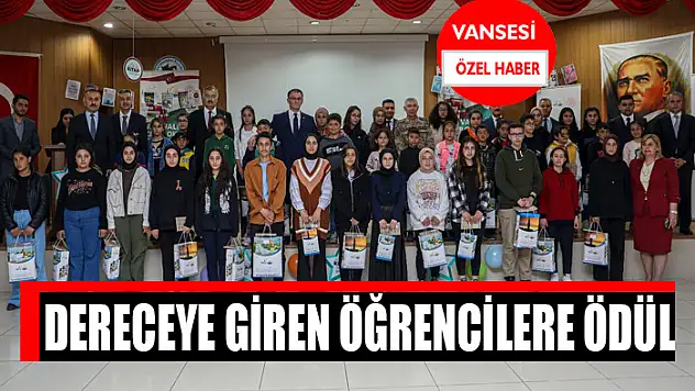 Dereceye giren öğrencilere ödül