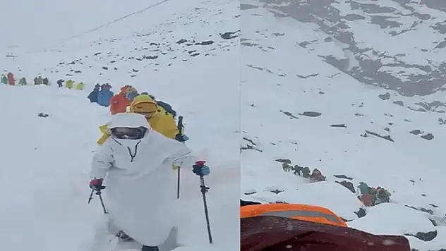 Everest'teki kar fırtınası nedeniyle bin kişi dağda mahsur kaldı