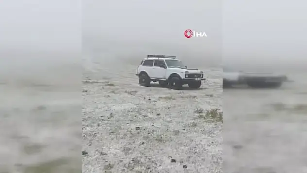 Gümüşhane'de temmuz ayında kar sürprizi
