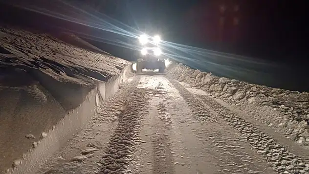 Gürpınar'da karla mücadele çalışması