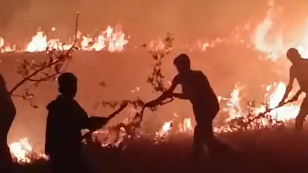 Hakkari-Van il sınırı arasında çıkan yangın korkuttu